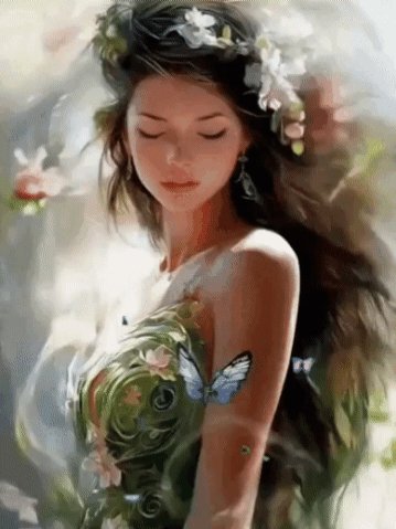 Девушка. бабочки. цветы