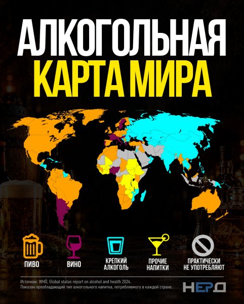 Карта мира алкогольная