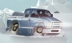 Pickup Parking Winter Night