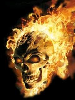 Skull gold fire череп