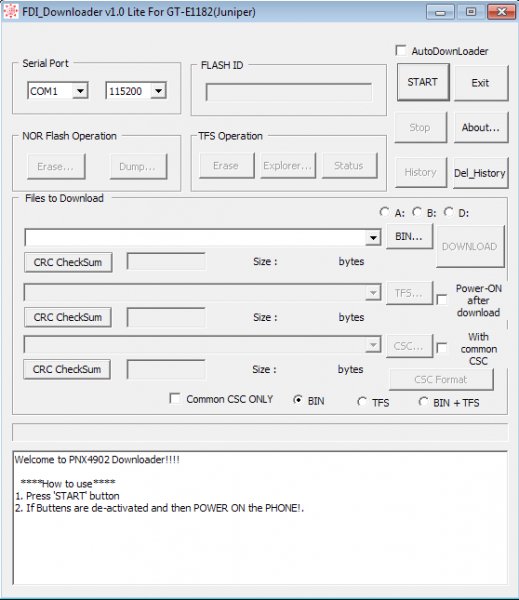 FDI Downloader v1.0 Lite For GT-E1182(Juniper)