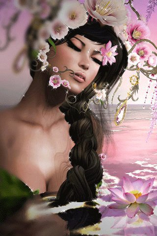 cvety-voda-ukrasenia-devuska-brunetka-gorizont-grafika-pticy-