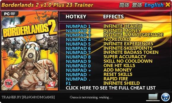 Borderlands 2 v1.0 23 Trainer FLiNG