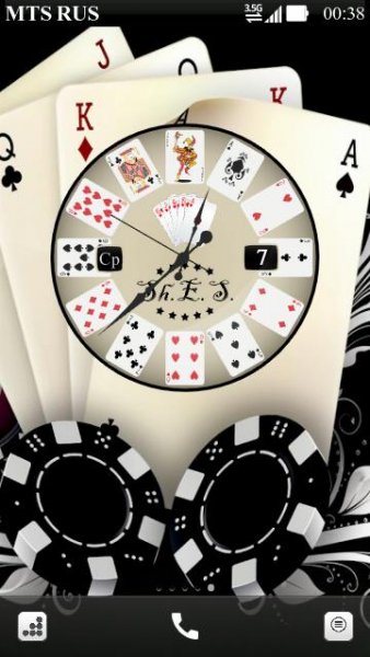 Cards Big Analog Clock by Ashtart