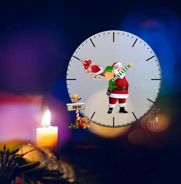Santa Elf Christmas Clock