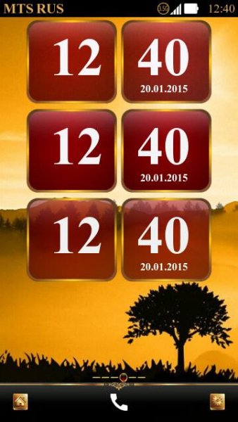 Red - Gold Frame DigitalClock by olegast