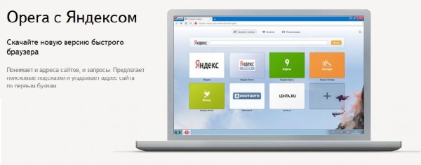 Opera 24 с сервисами Яндекса