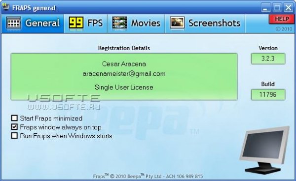 Fraps v3.2.3.11796 Retail crack [Русска
