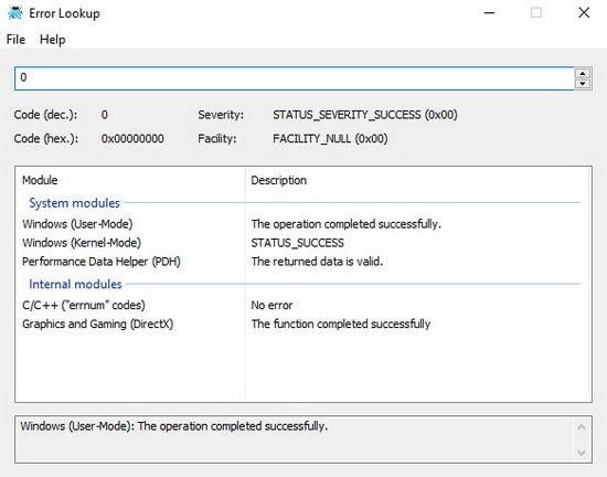Error Lookup 2.2.0 Portable