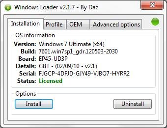 Windows Loader v2.1.7