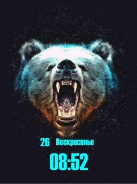 Медведь цифр часы дата