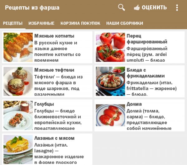 Рецепты из фарша 1.2.9