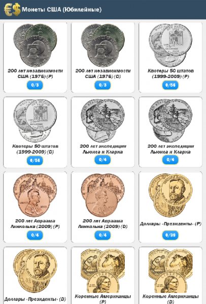 Монеты Евро и США usaeurocoins.1.23