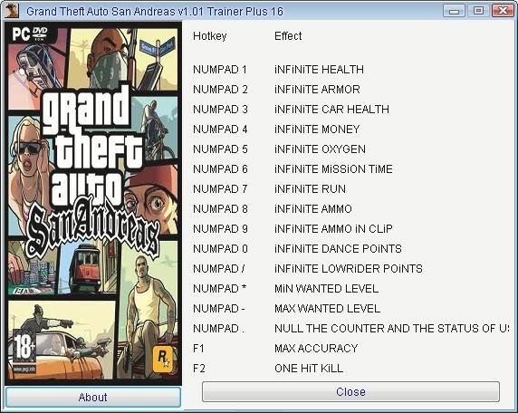 GTA SA Trainer (16) [1.0.1]