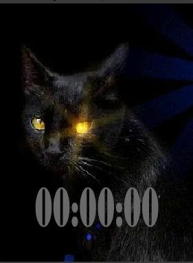 3 Чёрный кот ани цифр часы