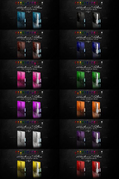 Transparent Marble Windows 7 Folder Icons By Drawder Corzo