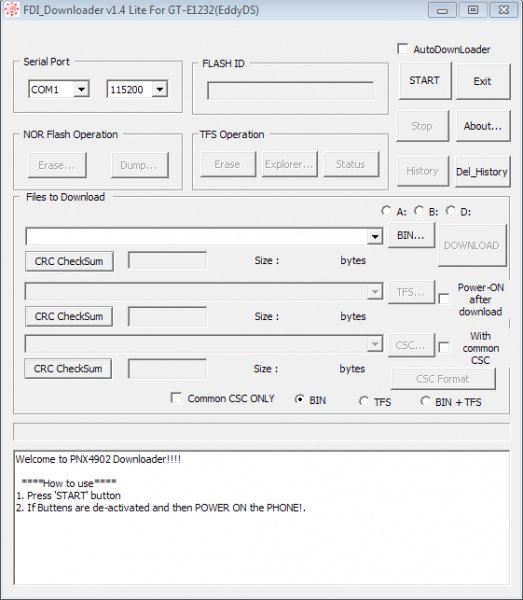 FDI Downloader v1.4 Lite For GT-E1232(EddyDS)