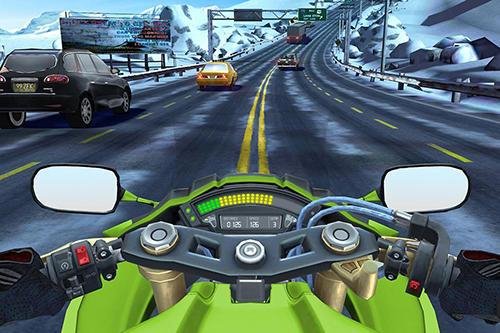 1 moto rider go highway traffic