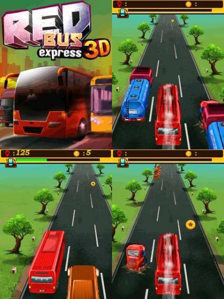 Red Bus 3D 176x220