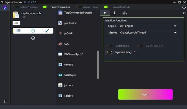 DLL Injector Hacker 1.4.3