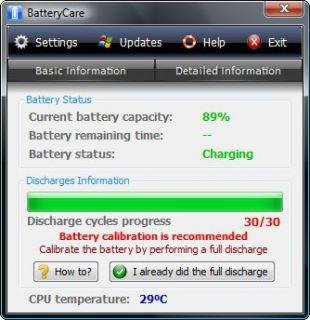 BatteryCare 0.9.8.3 ML Rus для Нота