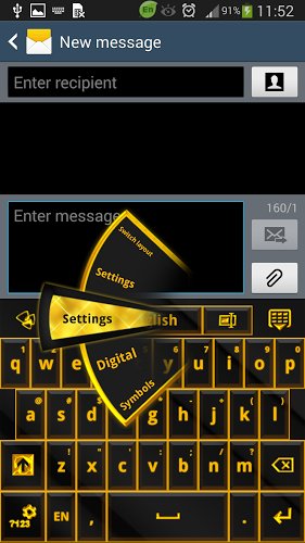 Gold Glow Black Keyboard Theme v1.0.1 ap