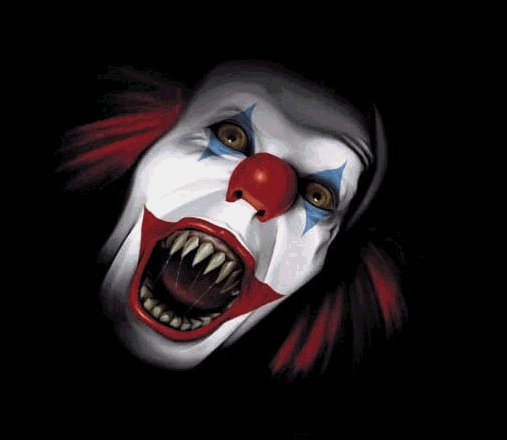 scary evil clown animated