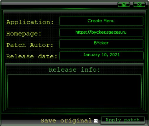 Create Menu Tweak