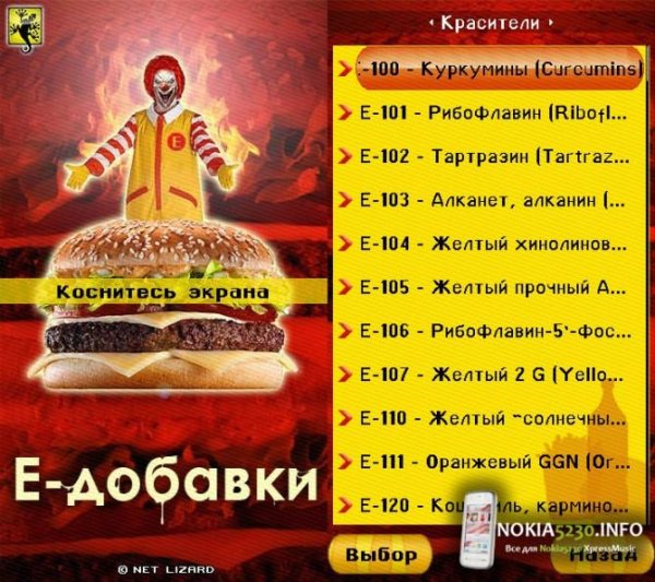 Е Добавки RUS  240x320 Кнопки и Сенсор