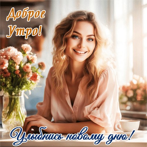 Анимированная открытка доброе утро улыбнись