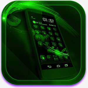 Next Launcher Theme FluOGreen - v.1.0.3
