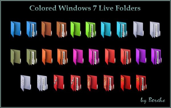 Colored Win 7 Live Icons by borche