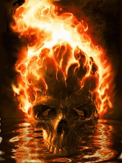 devil skull in fires 240x320by