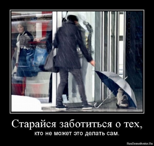Старайся заботится о тех...