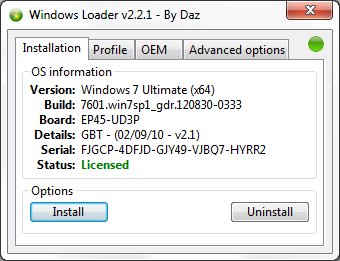 Windows Loader v 2.2.1 by Daz