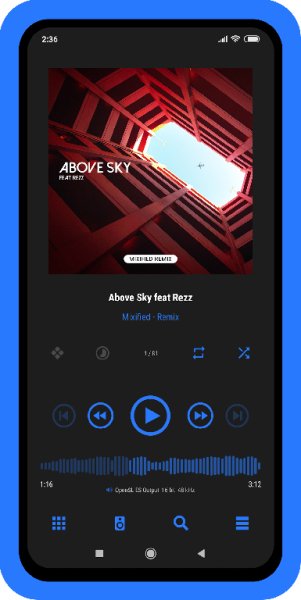 Luminous Black - Material Poweramp v3 Skin v3.6