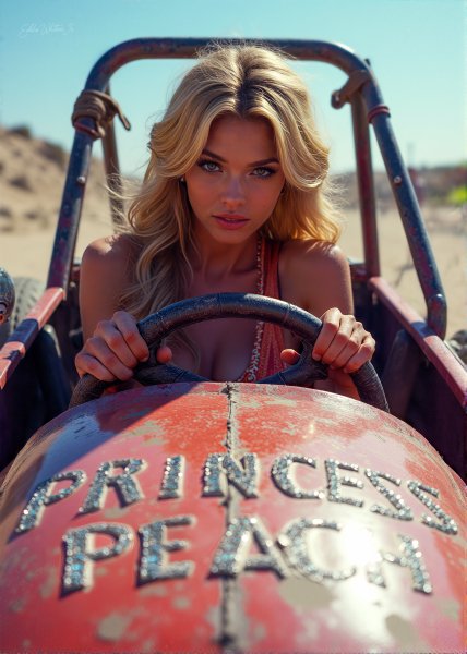 Princess Peach, revved up and ready to race