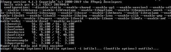 ffmpeg v4.1.3-win32-shared