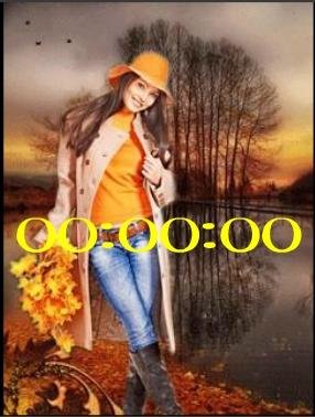 Осень ани цифр часы опускаются