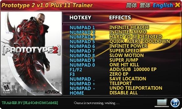 Prototype 2 v1.0 Plus 11 Trainer Fixed