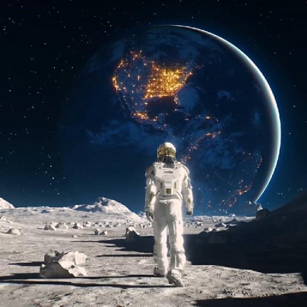 Astronut walking on the moon