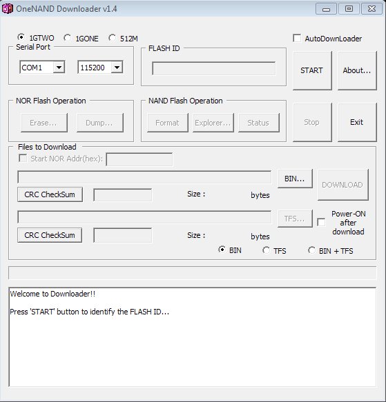 OneNAND Downloader v1.4 (E730)(X700)