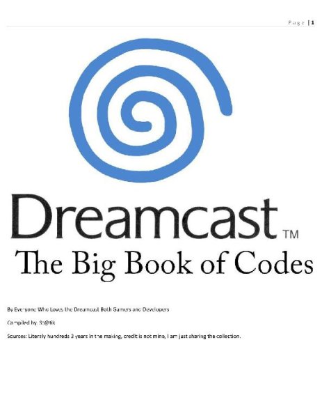 Big Book of Codes Dreamcast