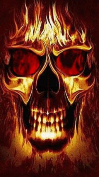 Splashscreen flamy skull
