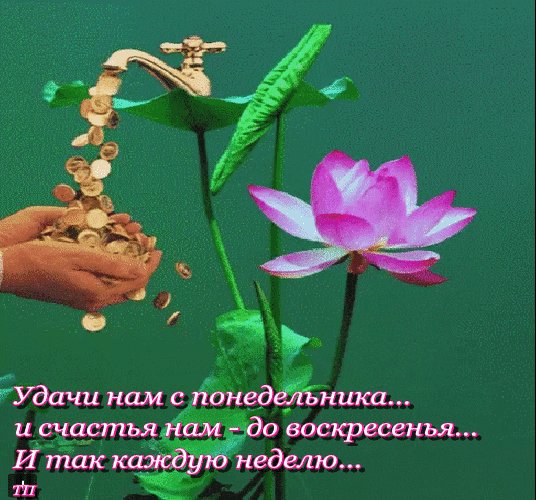 Анимированная открытка удачи нам с понедельника