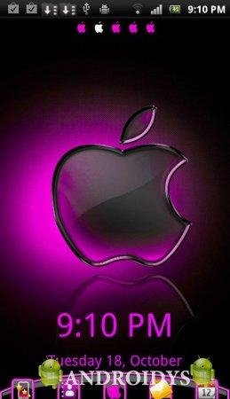 pink apple go launcher ex theme-530132