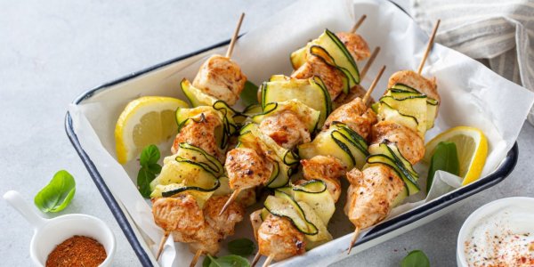 Шашлычки из курицы с цукини - в духовке
