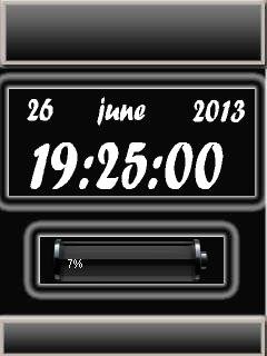 Black Silver Date Day Clock Battery