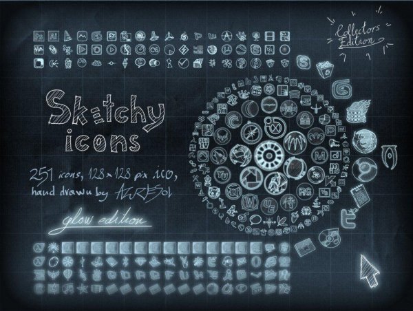 Sketchy Full Icons Glow ed