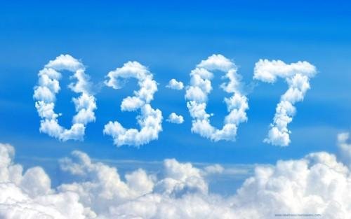 Cloud Digital Clock Screensaver